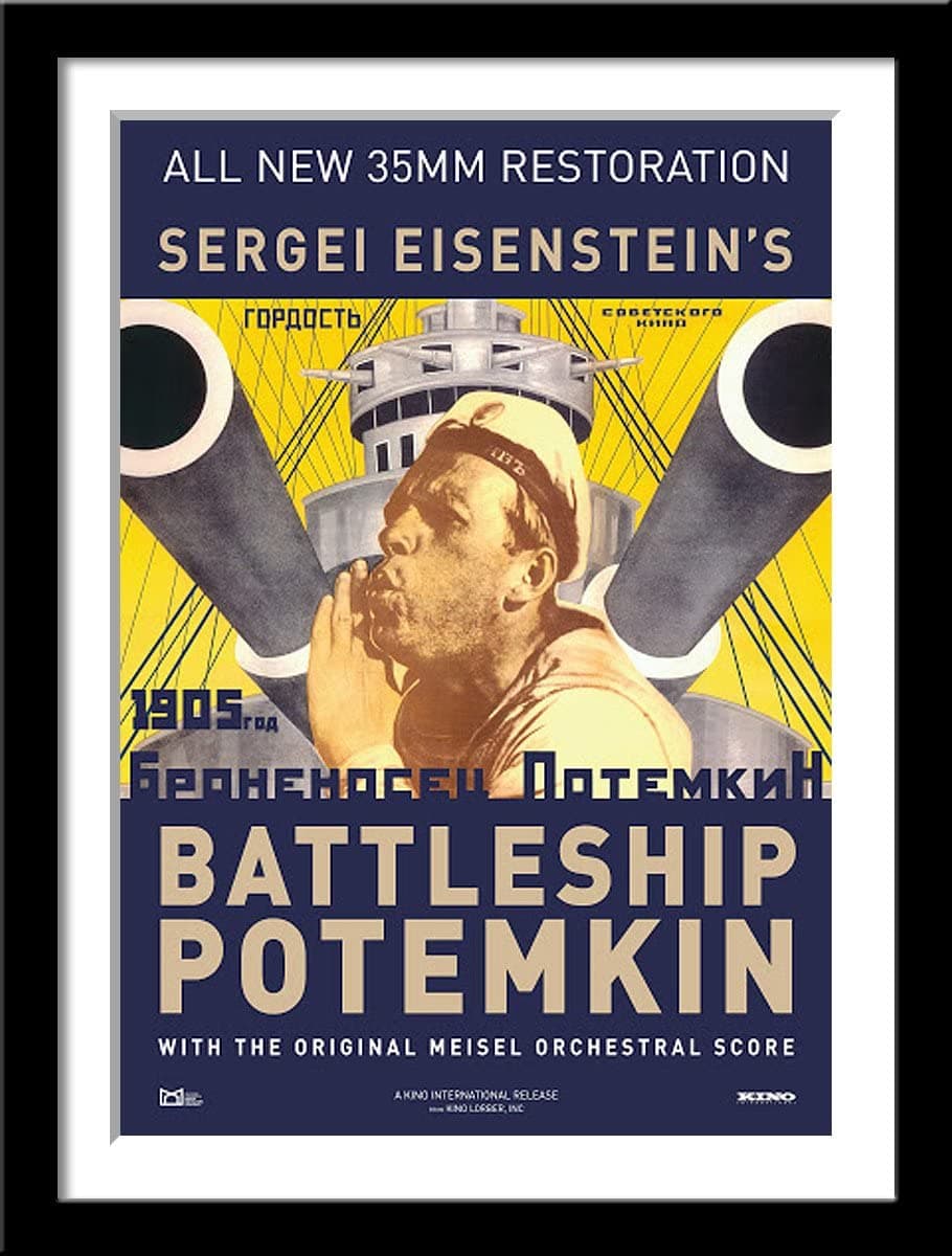 Tallenge - Battleship Potemkin ? Aleksandr Antonov ? Hollywood Classic English Movie Poster - Small Framed Poster(Paper,12x17 inches, Multicolour)