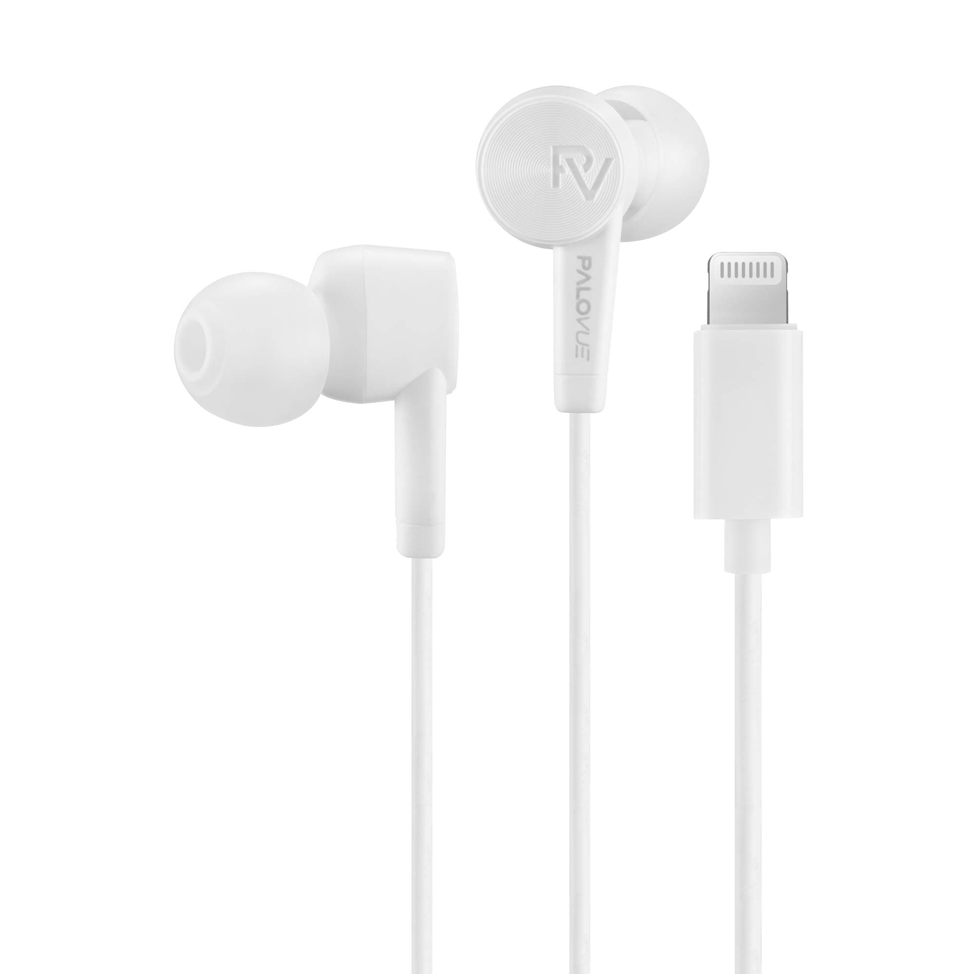 PALOVUE Lightning Headphones Earphones Earbuds Compatible iPhone 13 12 11 Pro Max iPhone X XS Max XR iPhone 8 Plus iPhone 7 Plus MFi Certified with Microphone Controller SweetFlow White