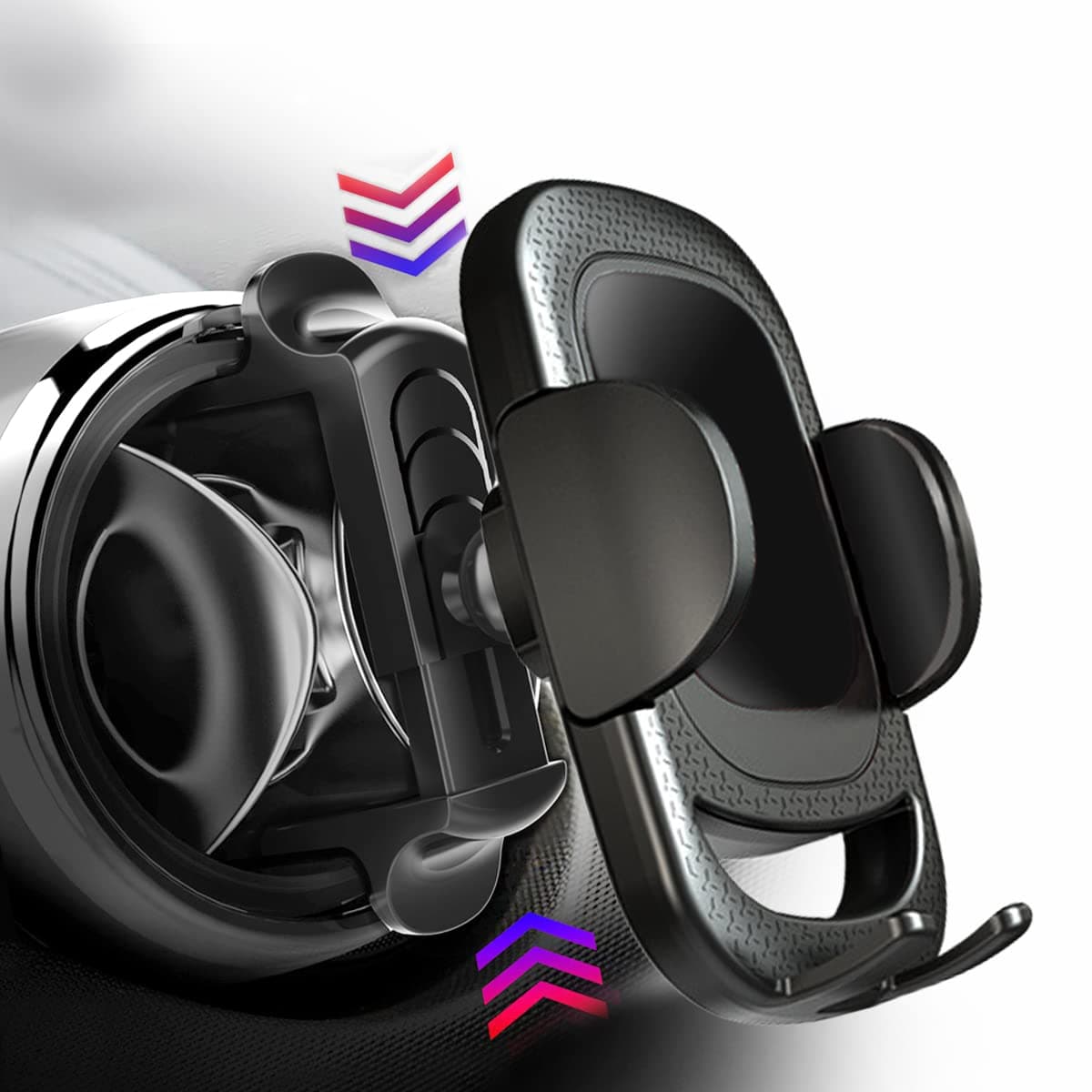 Round Air Vent Car Phone Holder,Phone Car Mount Circular Vent, Reliable Mount Stability 360 Degrees Rotation Hands Free Phone Holders One-Handed Operation Scratch Prevention