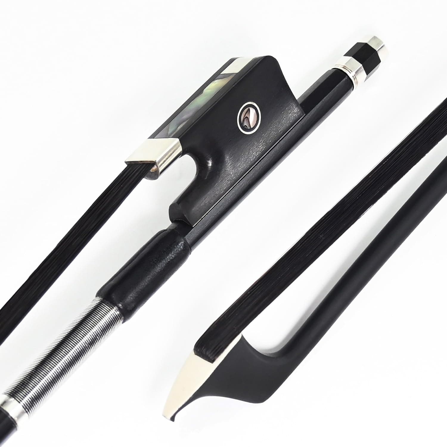 Carbon Fiber Cello Bow Natural Black Horse Hair Advanced Level ebony Frog (1/2) 63cm