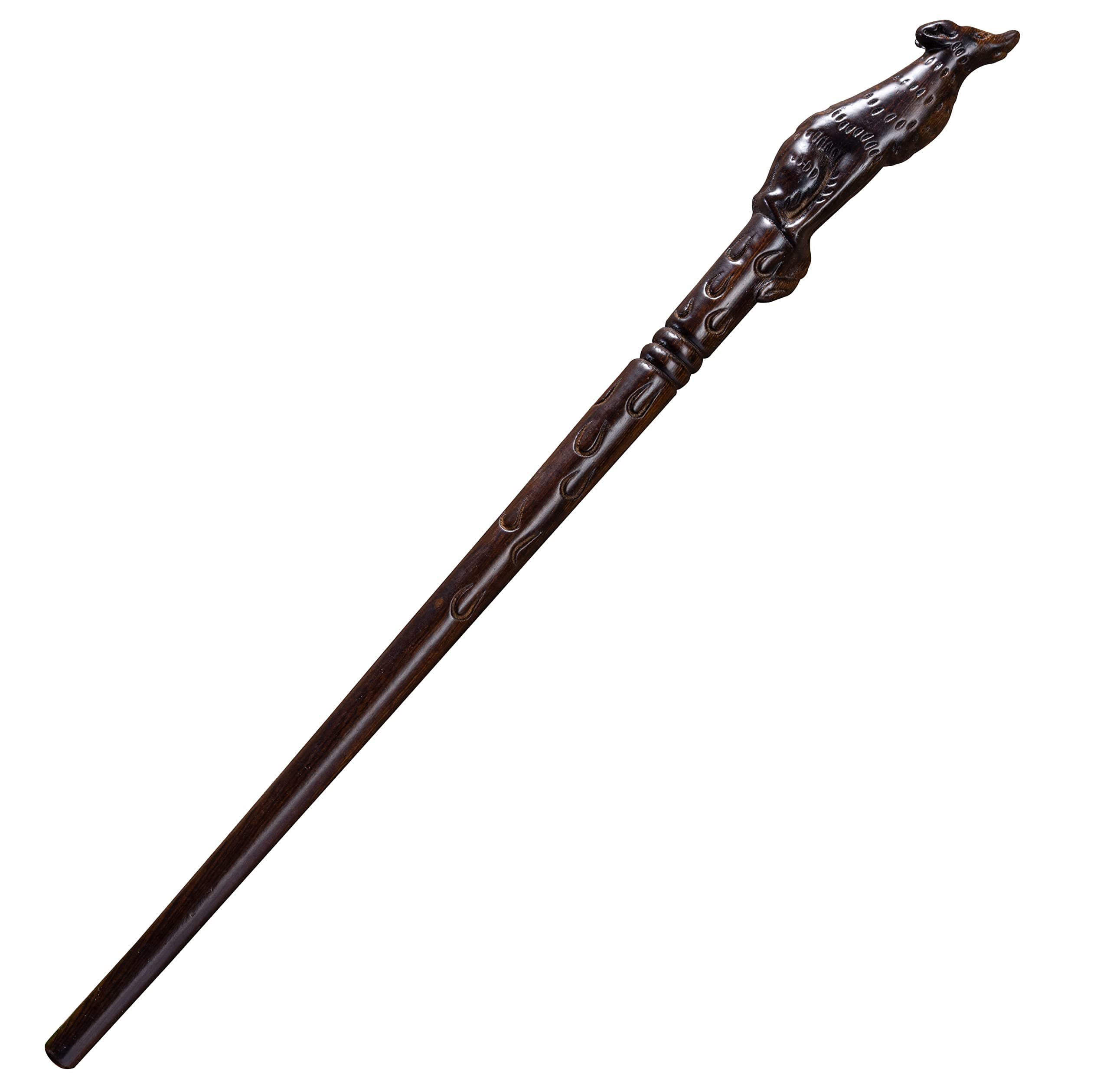 Handicraftviet Hand Carved Wooden Magic Wand Witch Wand Real Wood/Wood Wolf Wands for Wizards Collectible and Cosplay Magical Gift for Halloween, Christmas and Birthday Party 15 inch (S7)
