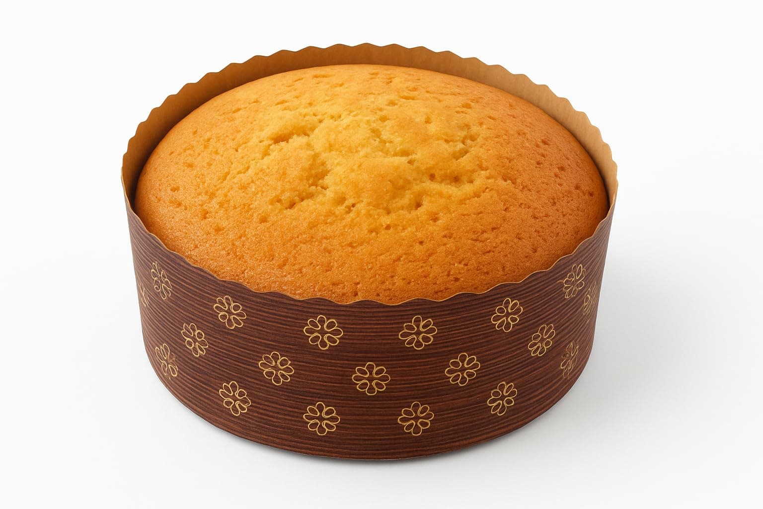 1kg Disposable Paper Cake Mould - Brown with Gold Floret | Free-Standing | Size -18.5 x 6 cms | Pack of 30 | Durable, Non-Stick, Stylish & Heat-Resistant Baking Essentials.