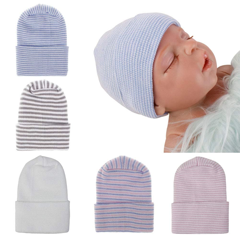 Newborn Hospital Hat Infant Baby Hat Caps with Bow Soft Cute Nursery Beanie Hat