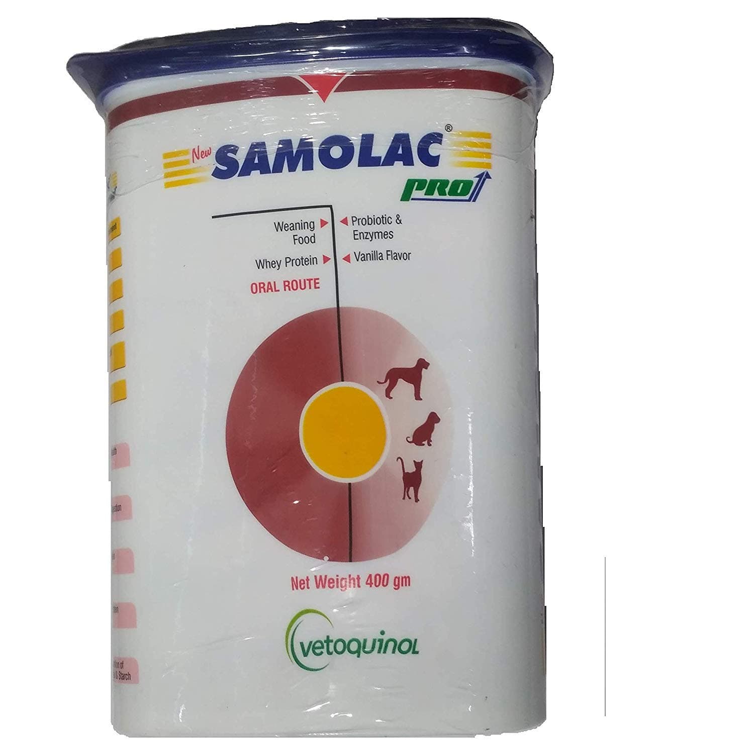 Vetoquinol Samolac Pro Weaning Food Supplement for Puppies and Kittens 400 gm by Jolly and Cutie Pets, Flake