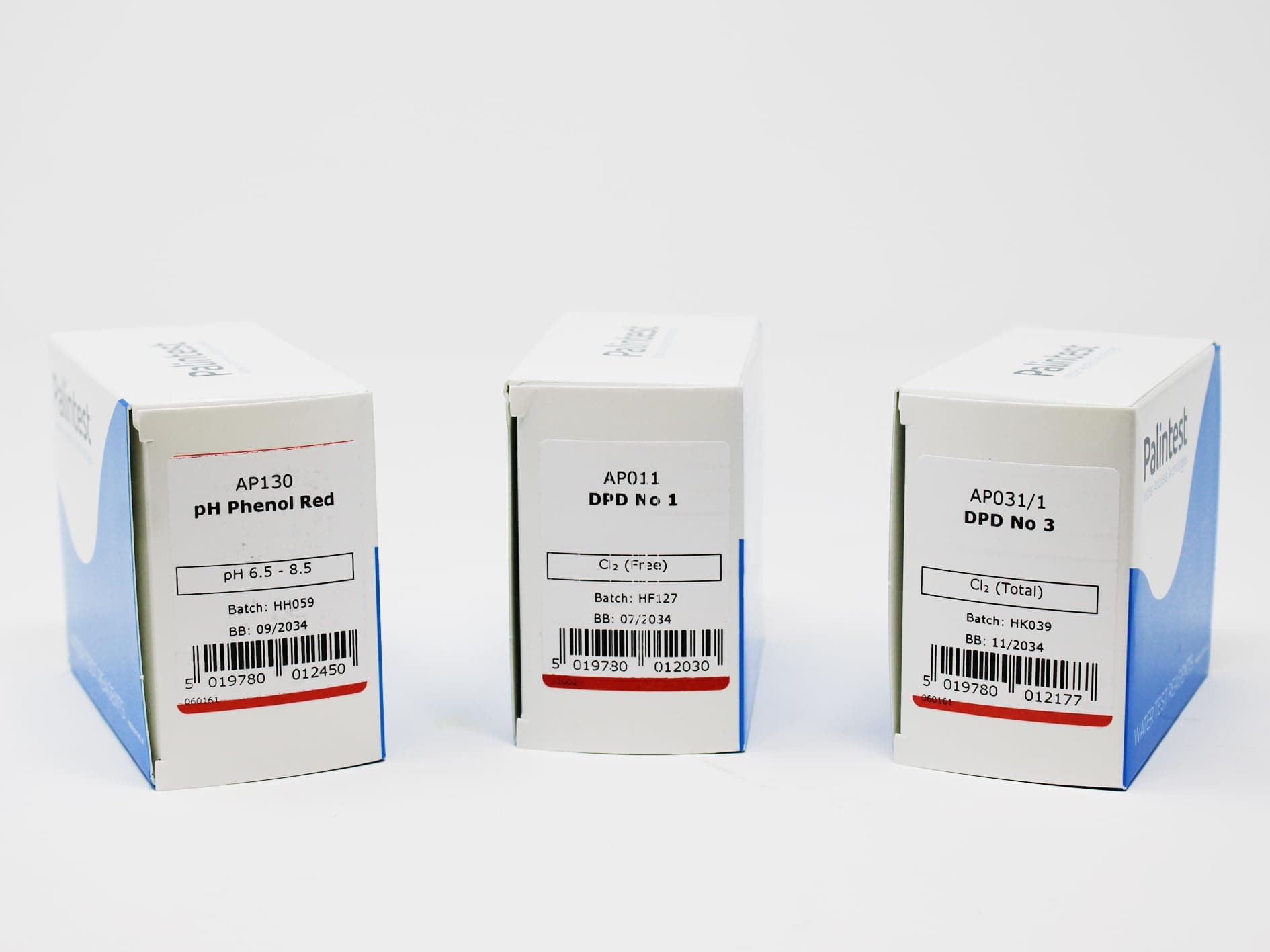 Palintest Photometer Water Test Reagents for Pools, Hot Tubs & Aquariums - DPD No1, DPD No3 & Phenol Red Tablets | 3 x 250 Packs | pH, Free & Total Chlorine Water Quality Testing | For Photometer Use