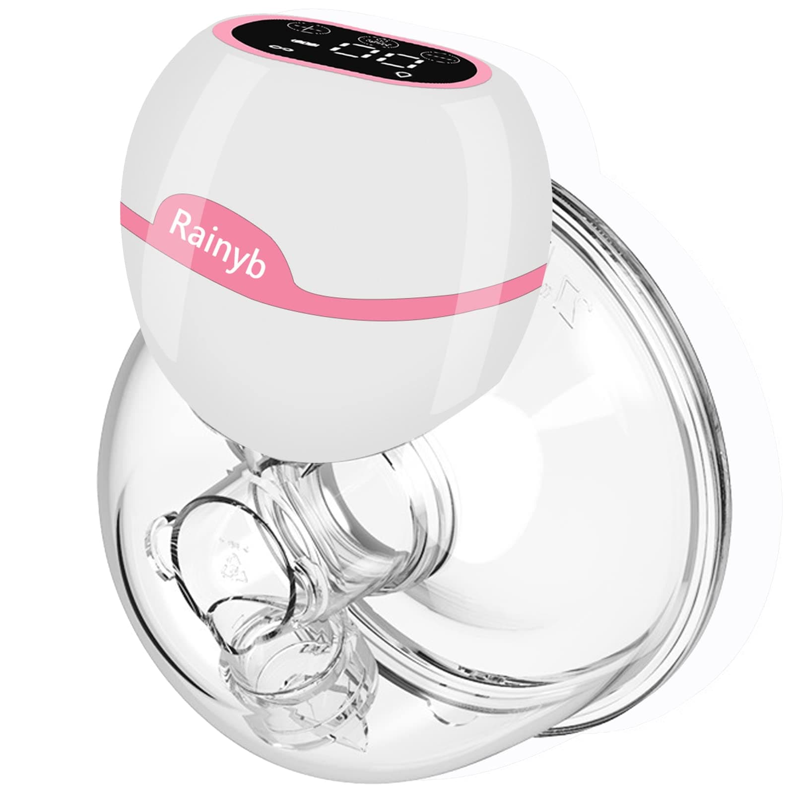Rainyb Hands Free Breast Pump Electric Portable Breast Pump Quiet Strong Suction Power 3 Modes & 9 Levels Touch Panel High Definition Display, Come with 19mm /21mm /24mm Flanges