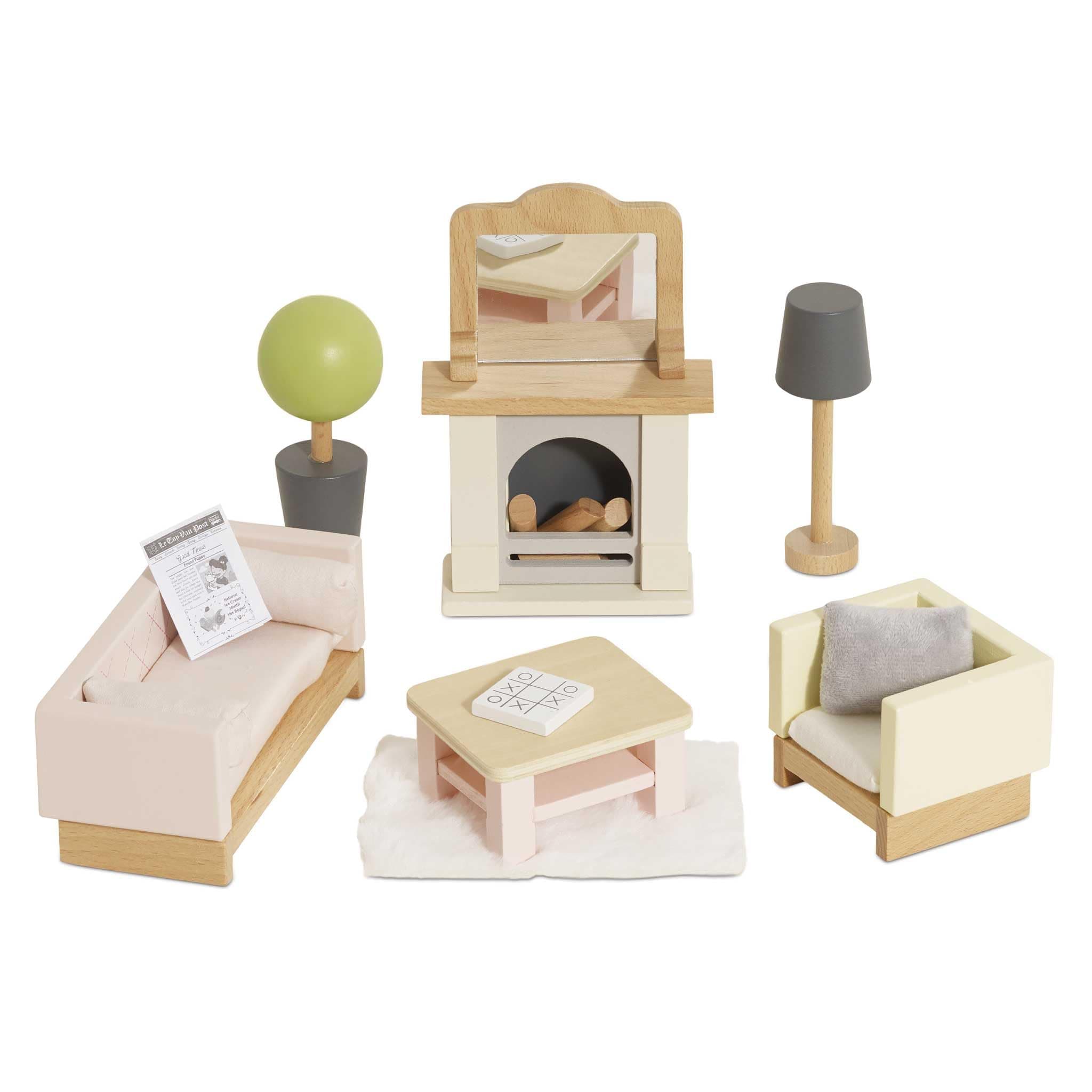 Le Toy Van - Wooden Daisylane Sitting Room Dolls House Accessories Play Set For Dolls Houses | Dolls House Furniture Sets - Suitable For Ages 3+