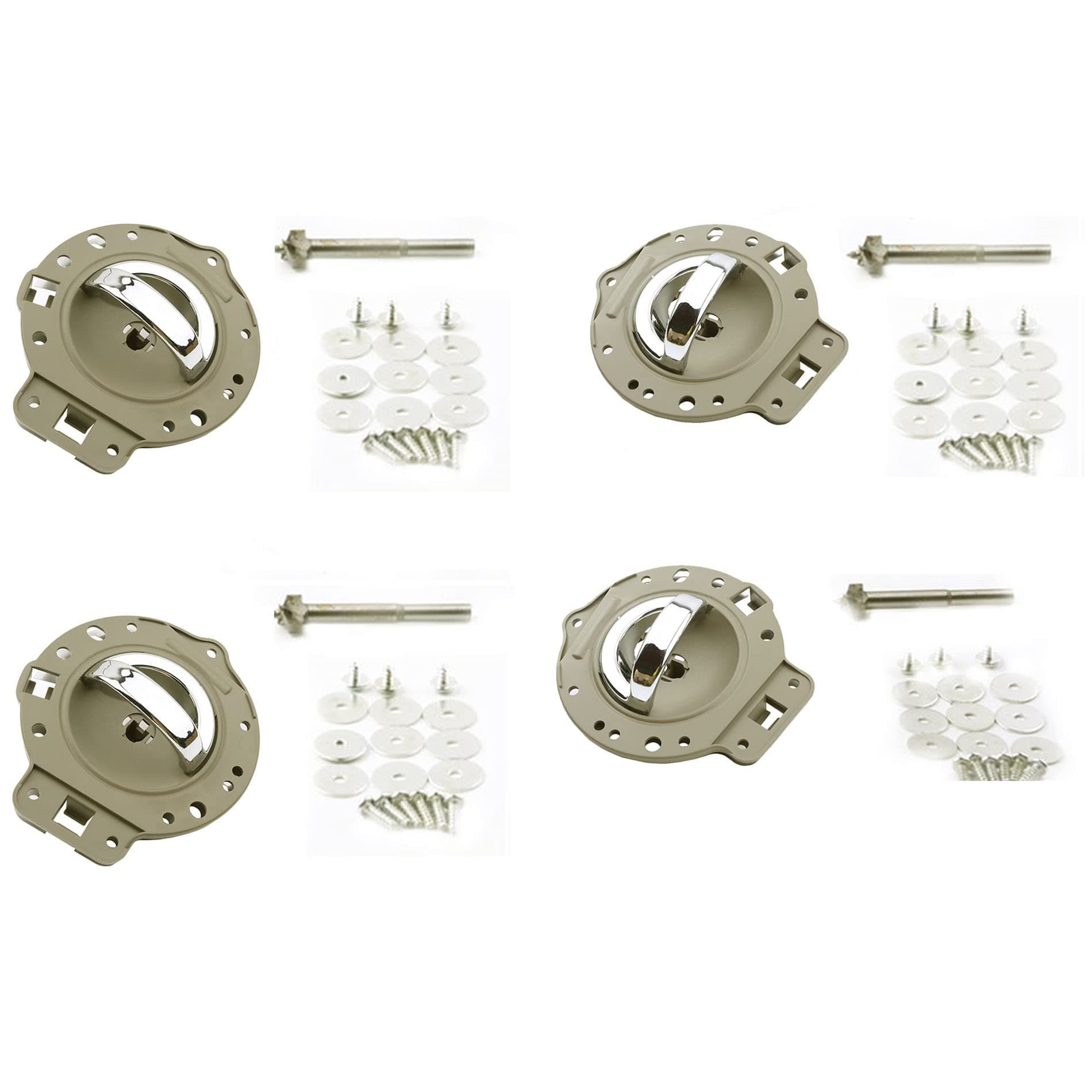 Advance Ignition Upgraded Set 4PCS Inside Door Handle Tan Chrome Bolt Compatible with Jeep 06-10 Commander 2006 2007 2008 2009 2010