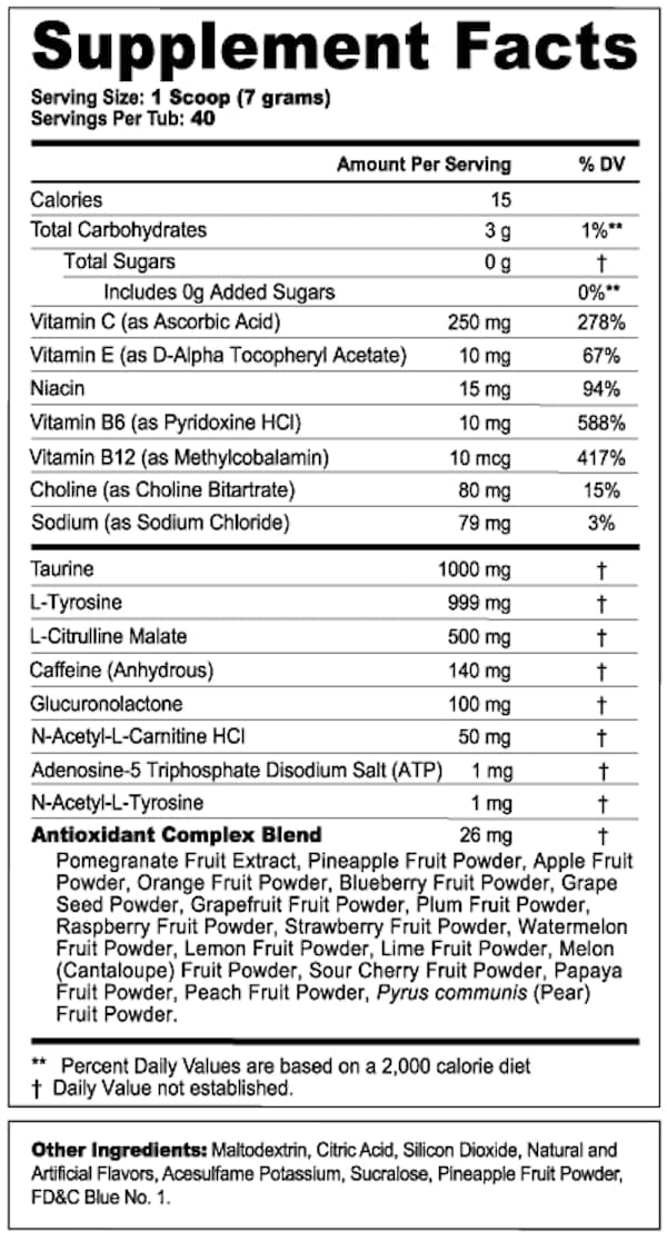 G Fuel Cadenza Energy Drink Powder, Pre Workout Caffeine Mix for Gaming, Sugar Free Focus Amino, Vitamin + Antioxidants, 9.9oz (Citrus Strawberry, 40 Servings)