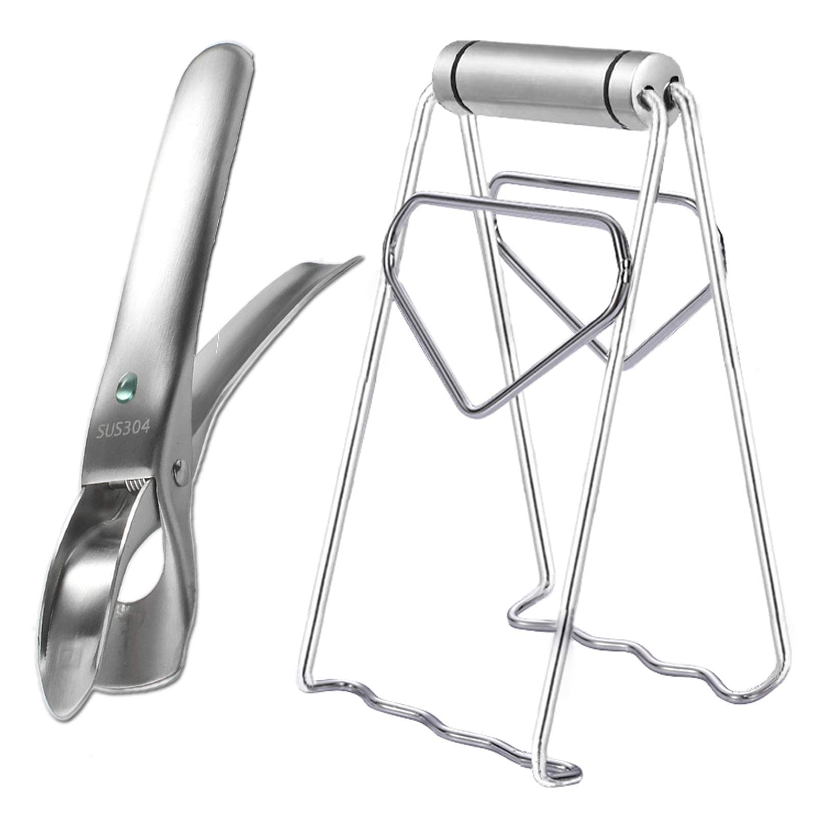 SPTECH304 Stainless Steel Anti-Hot Bowl Dish Pan Gripper Clip Tong Clamp Holder for Moving Hot Plate or Bowls with Food Out from Instant Pot Microwave Oven, Kitchen Tool Tongs for Cooking (2Pack)