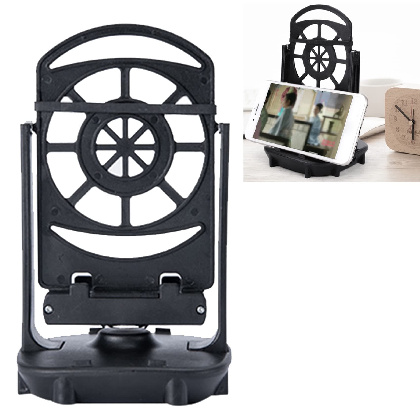 Phone Swing Device Counter - Double Mobile Phone Silent Rocker Bearing Brush Machine Holder - Quick Steps Earning Device Cellphone Pedometer (Black)