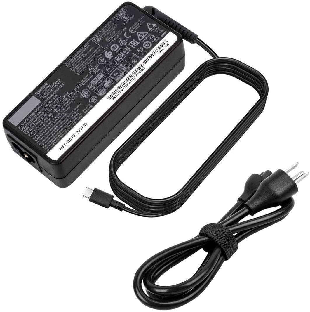 65W USB C AC Charger Fit for Lenovo ThinkPad P51S P52S TP25 T570 T580 T580P T590 ADLX65YDC3A ADLX65YCC3A ADLX65YLC3A Type C Laptop Power Supply Adapter Cord