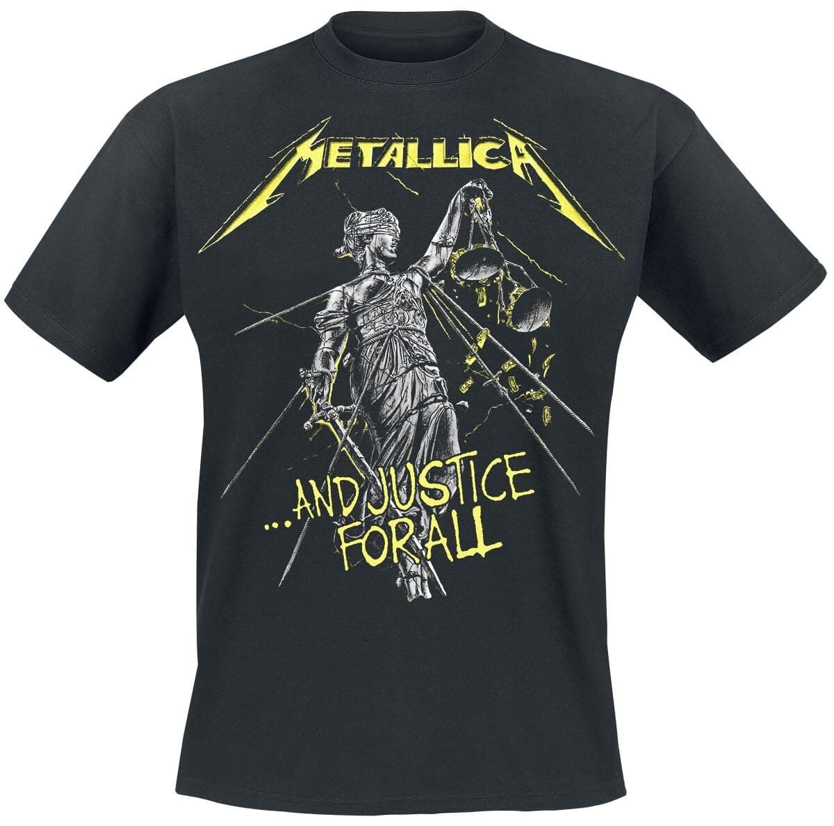 Unisex Adult And Justice For All Tracks Back Print T-Shirt