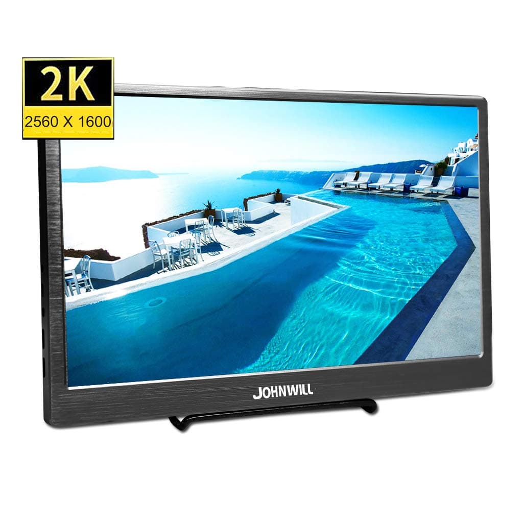 10.1 Inch 2K Screen type-c Portable Monitor, Ultra HD 2560 x 1600 IPS LCD/LED Display, HDMI/Two Type C (USB C) Two USB Interface, Game Monitor,JOHNWILL