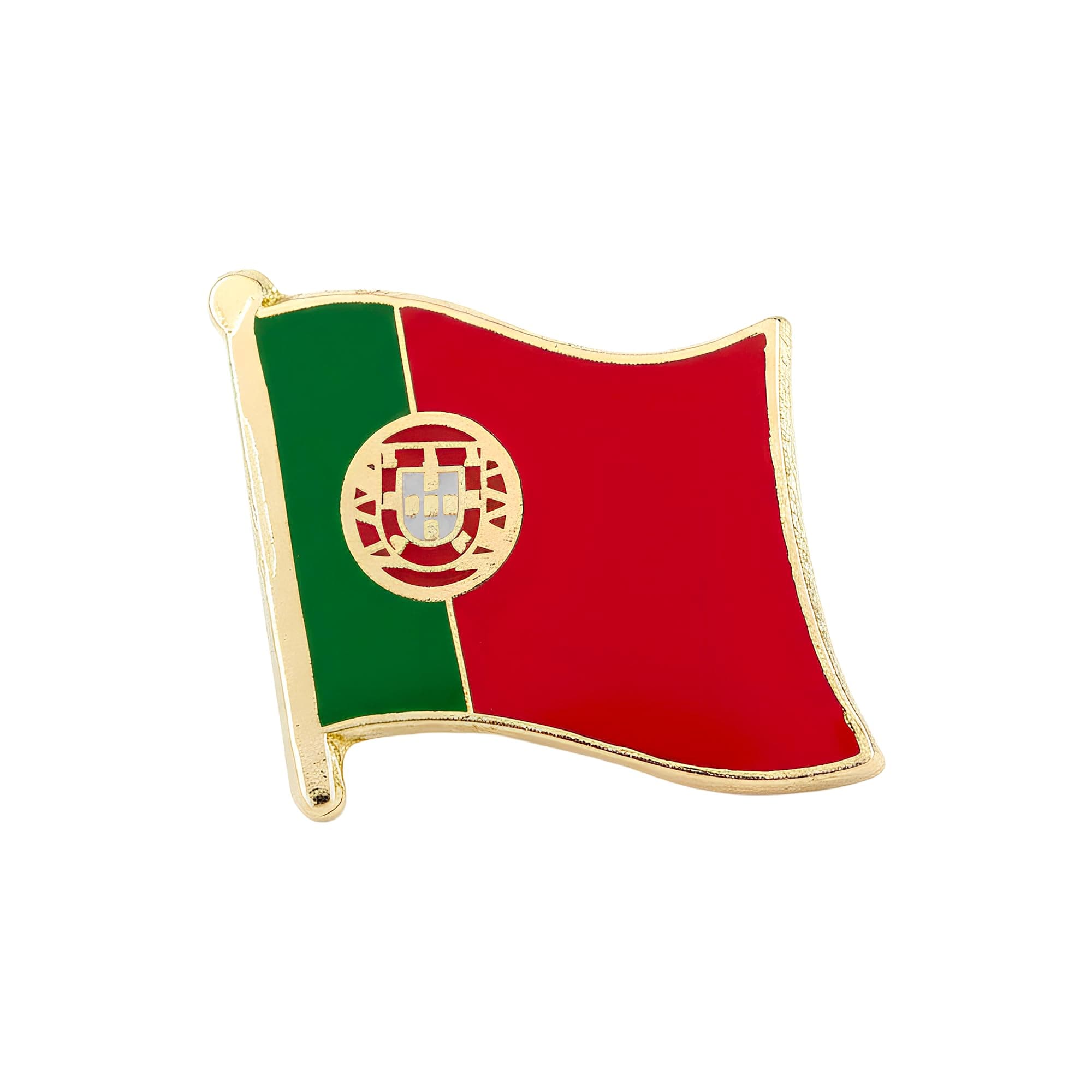 Portugal Country Enamel National Flag Lapel Metal Pin Badge – Patriotic Portuguese Brooch 1.6 x 1.9 cm – Heritage, Travel, and Identity Symbol