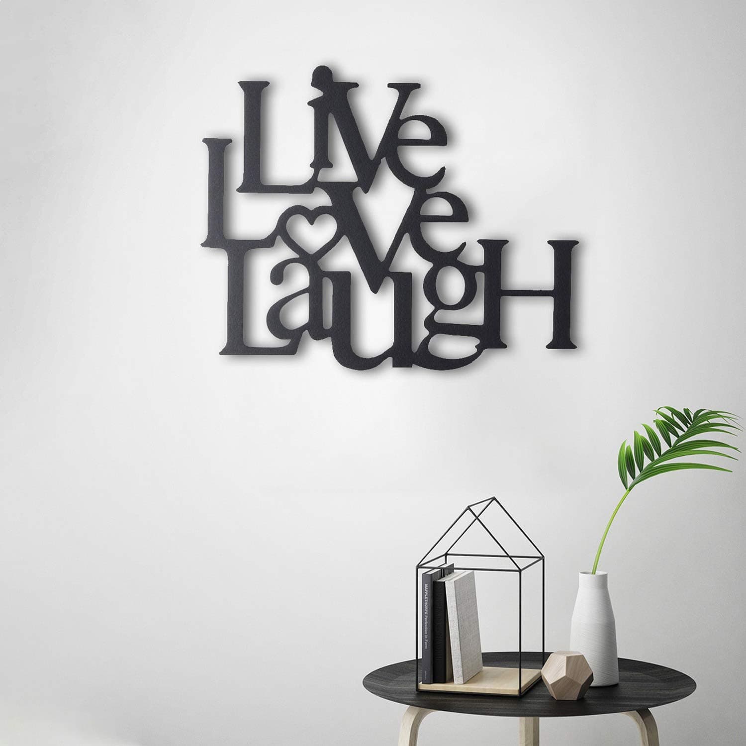 Tubibu Live Laugh Love metal wall art Metal Wall Word Sculpture, Wall Decor Wall Art (15.75" x 19.25")
