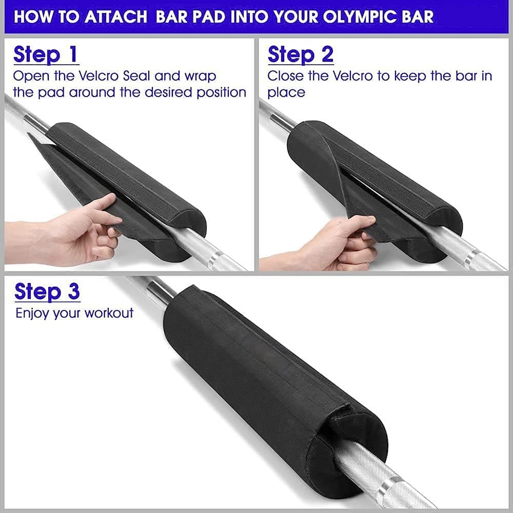 Barbell Pad For Strength Training Equipment , 15" Oxford Cloth Neck And Shoulder Protective Support , Fits 1” Standard and 2” Olympic Sports Bars For Weight Lifting , Bodybuilding , Squats & Lunges