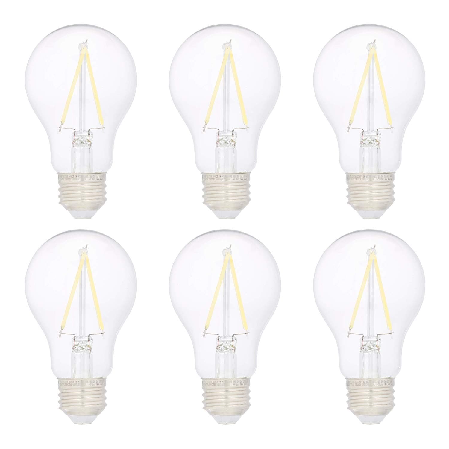 Amazon Basics A19 LED Light Bulbs, 40W Equivalent, Daylight White 5000K, Non-Dimmable, Energy Efficient 3.5W, 10,000 Hour Lifetime, 6-Pack