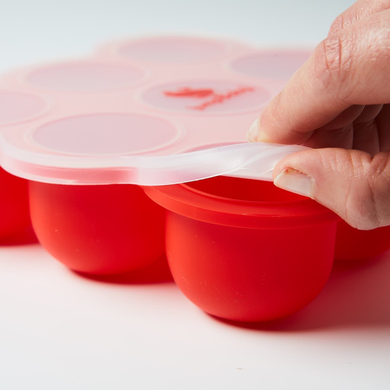 Baby Food Freezer Storage Tray (Red) by Jump Baby® - 9 x 75ml BPA Free Silicone Pots - Feeding/Weaning Essential Container