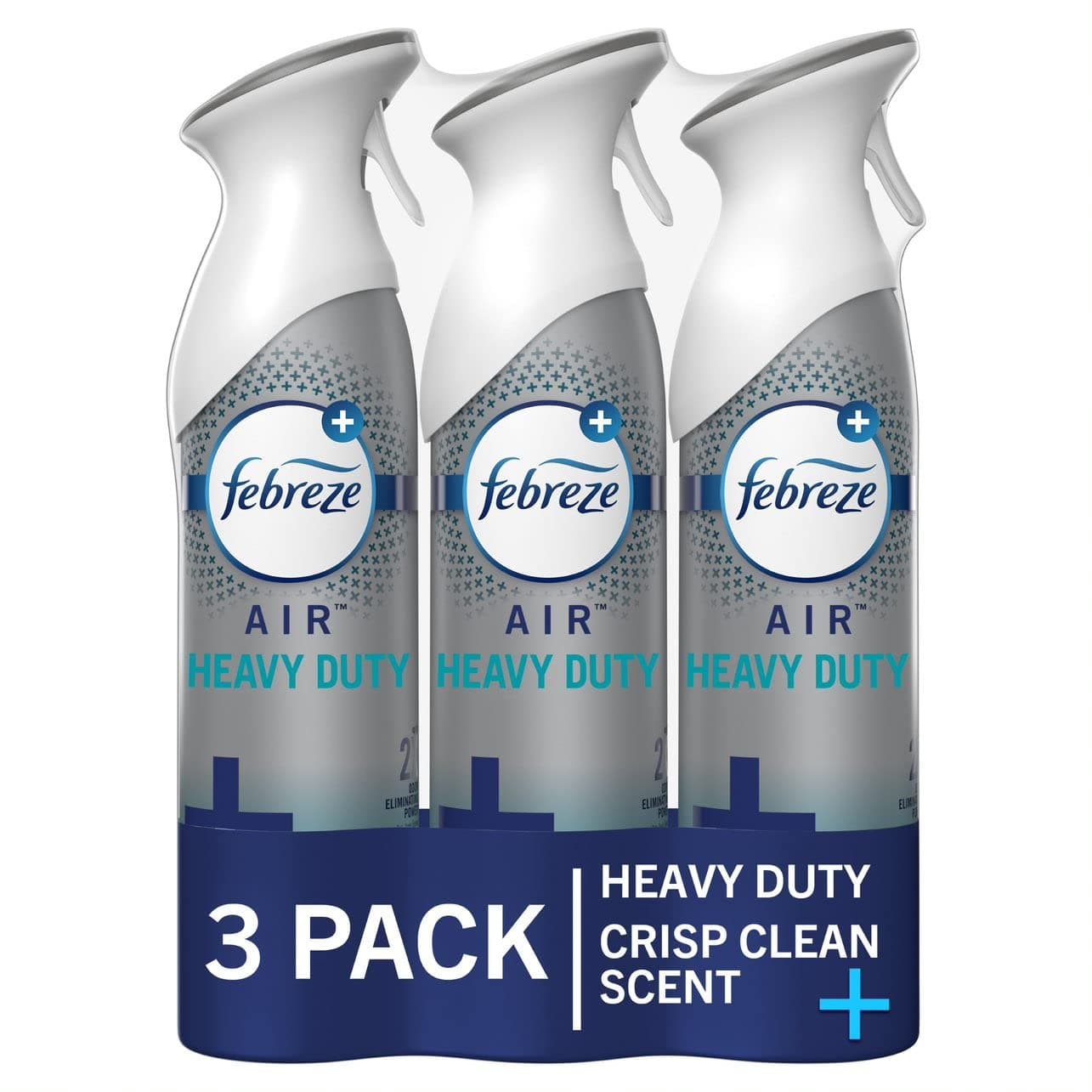 Air Mist Air Freshener Spray, Odor-Fighting Room Spray, Air Fresheners for Home and Bathroom and Kitchen, Aerosol Can, Heavy Duty Crisp Clean Scent, 8.8oz, (Pack of 3)