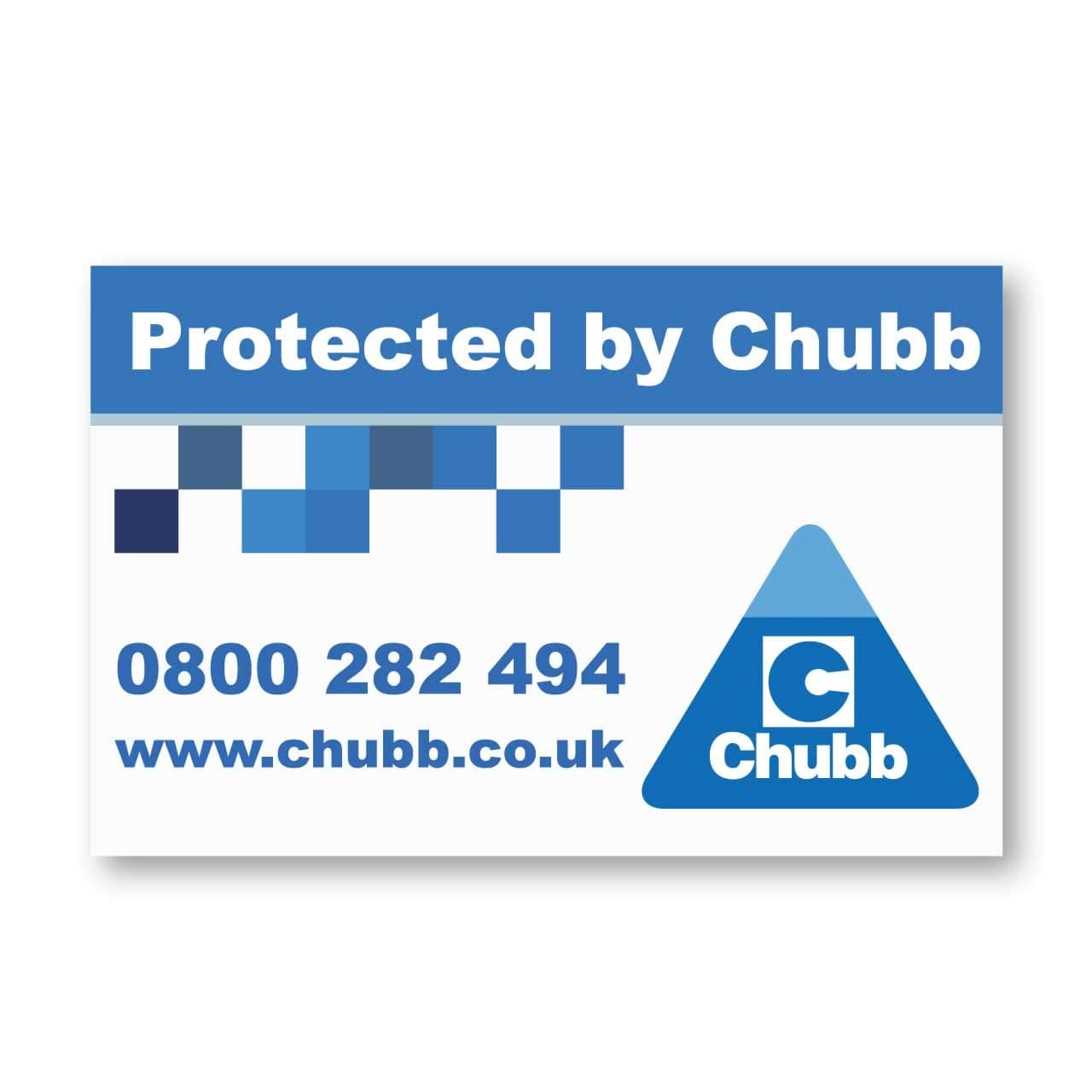 Chubb Burglar Alarm "Protected by Chubb" Window and Door Stickers (10)