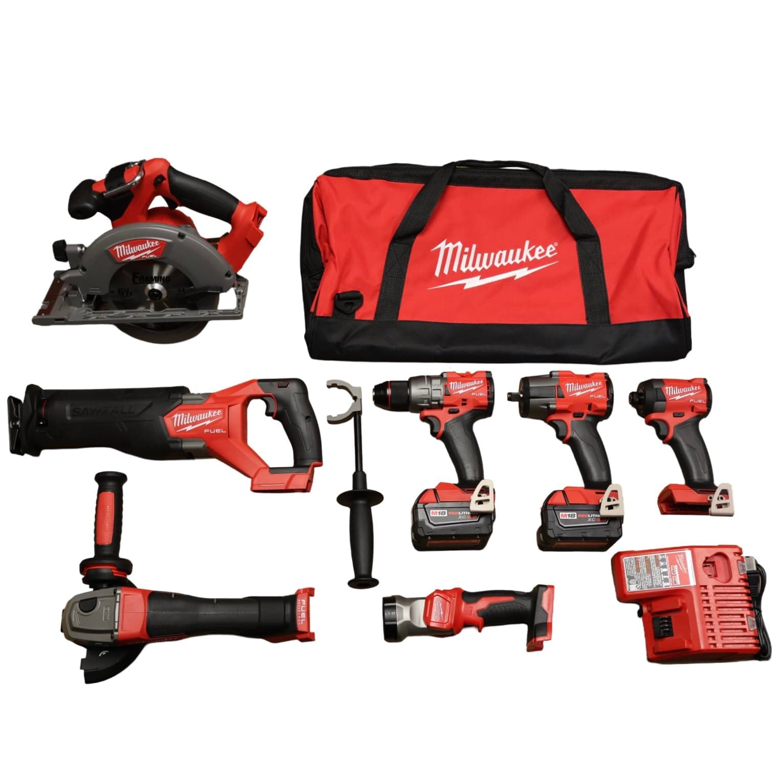 2997-27 M18 18-Volt Lithium-Ion Brushless Cordless Combo Kit (7-Tool) W/ (2) 5.0 Ah Batteries, (1) Charger, (2) Tool Bags