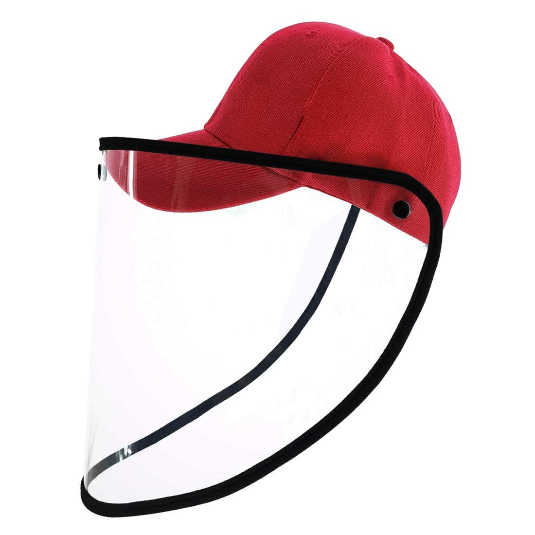 Baseball Hat Anti-Spit Splash Outdoor Protective Hat Hair Protection Full Face Protection Cap (Red)