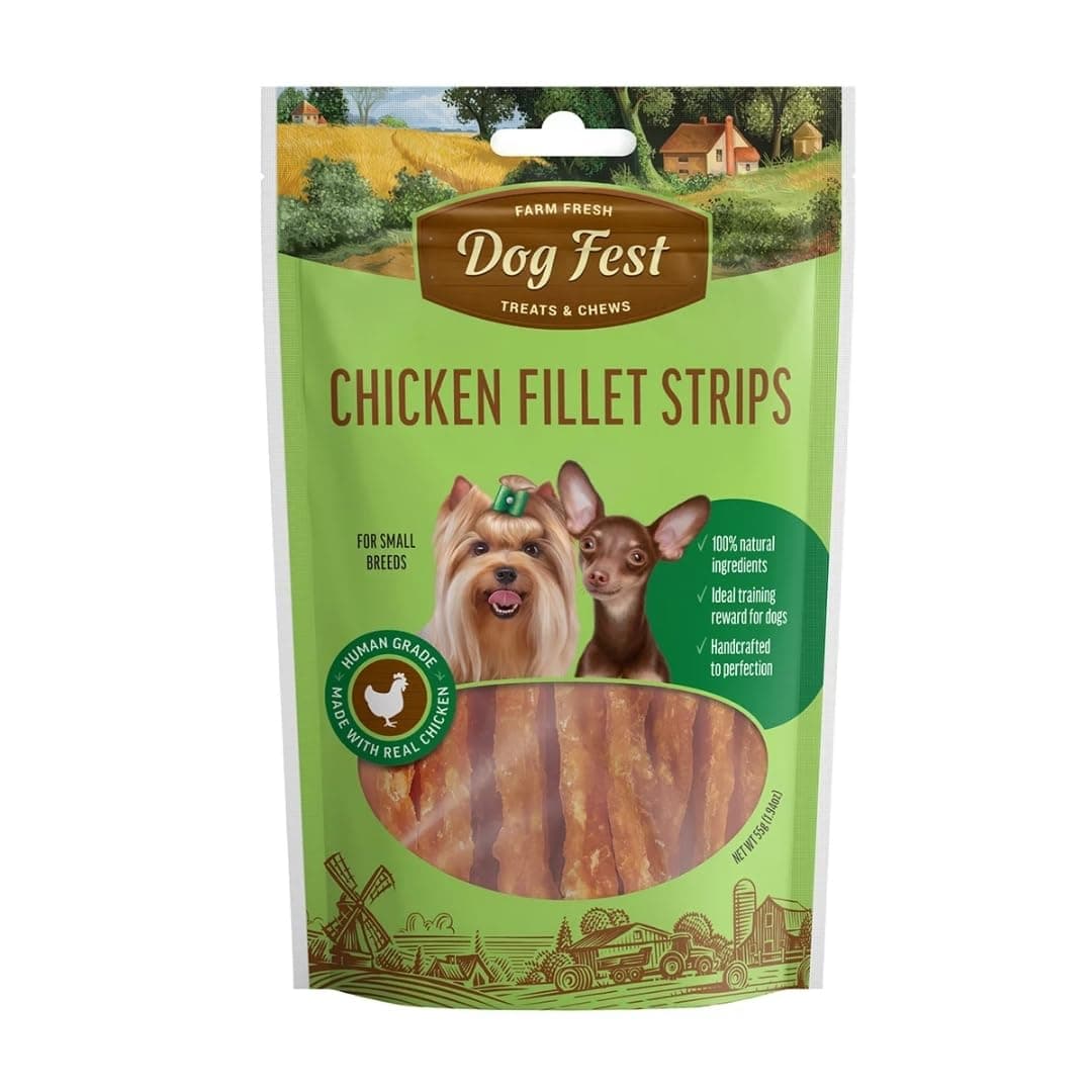 Chicken Fillets Stripes Dog Treat 55 gm