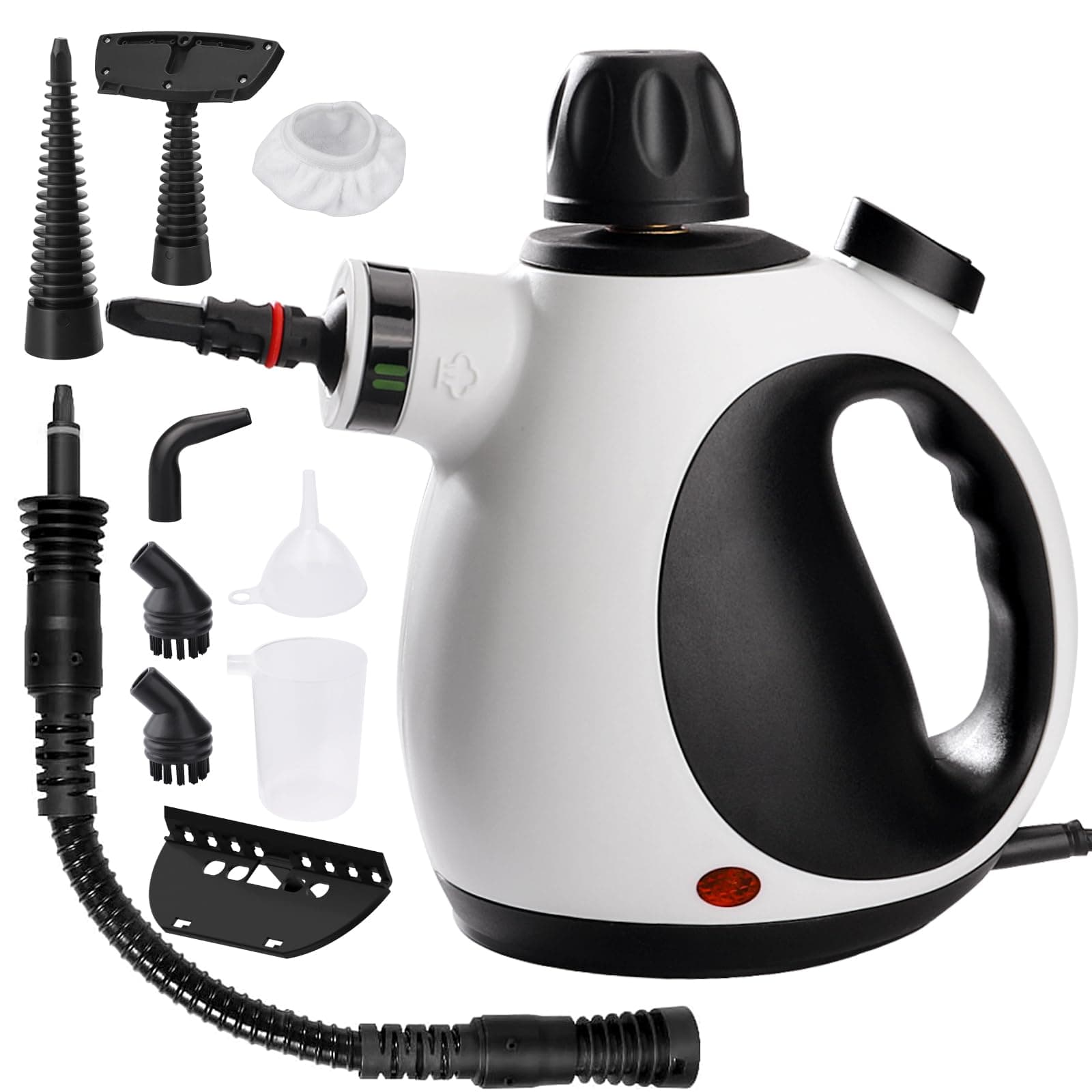 Handheld Steam Cleaner, Steam Cleaner for Home with 10 Accessory Kit, Multipurpose Portable Upholstery Steamer Cleaning with Safety Lock to Remove Grime, Grease, and More