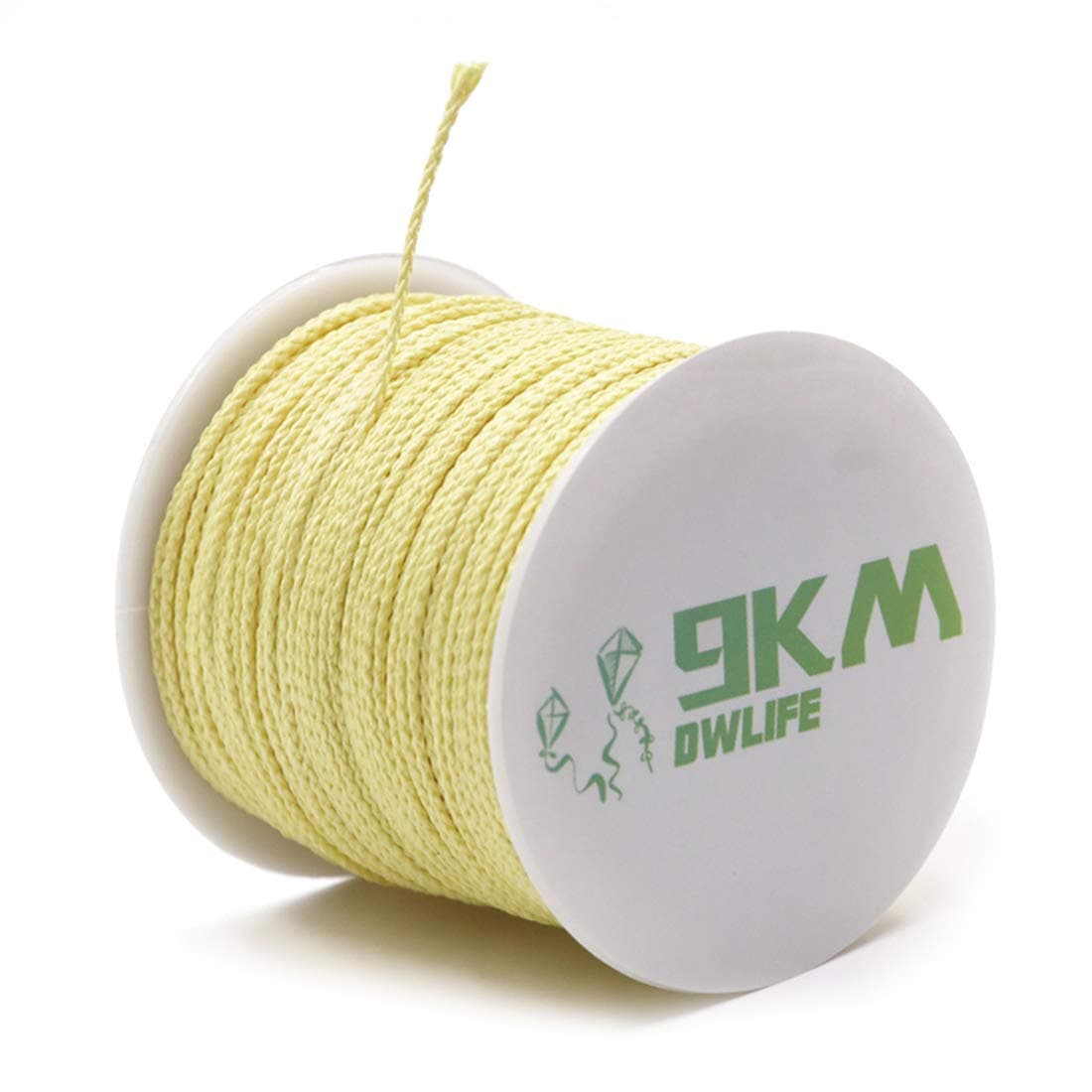 9KM DWLIFEBraided Kevlar Cord, 500lb 2mm 100Ft, High Tensile Strength, Abrasion, Flame Retardant, Kite String, Fishing Line, Model Rocket Shock, Hammock Tarp Ridgeline, Tactical Survival Paracord
