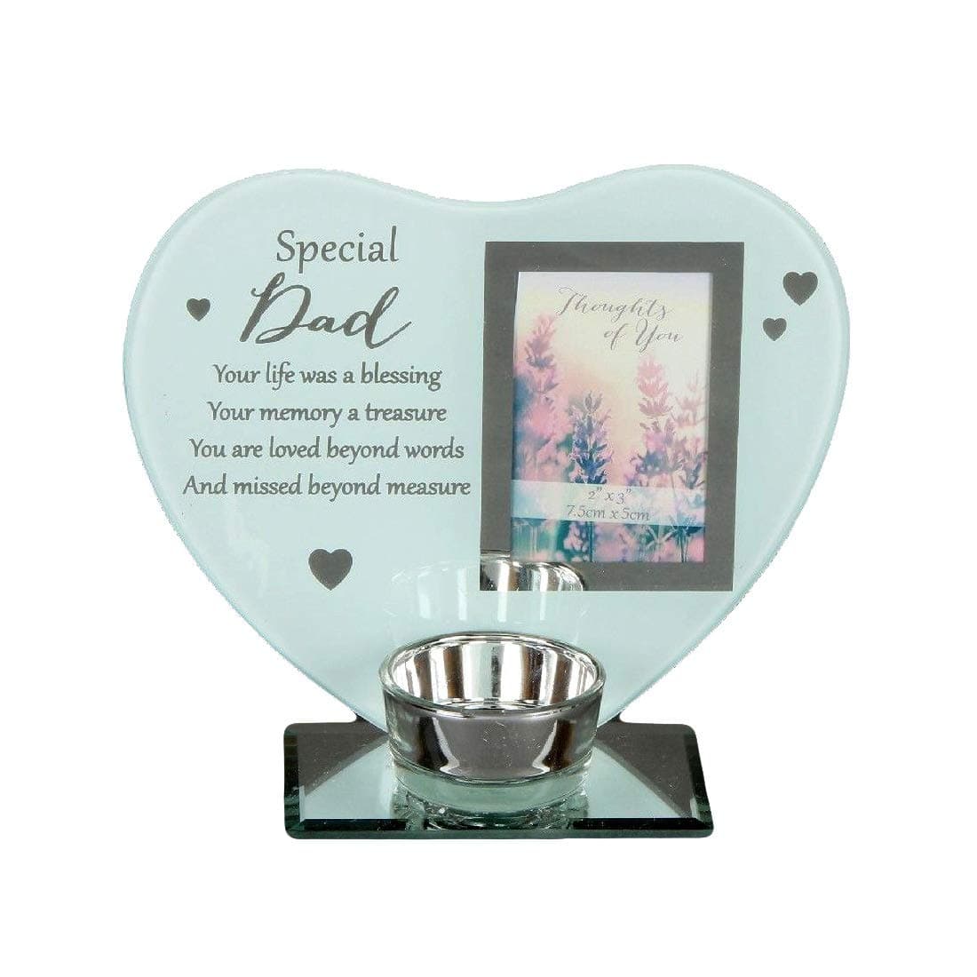 Special Remembrance Memorial Dad Tea Light Holder, one size,White