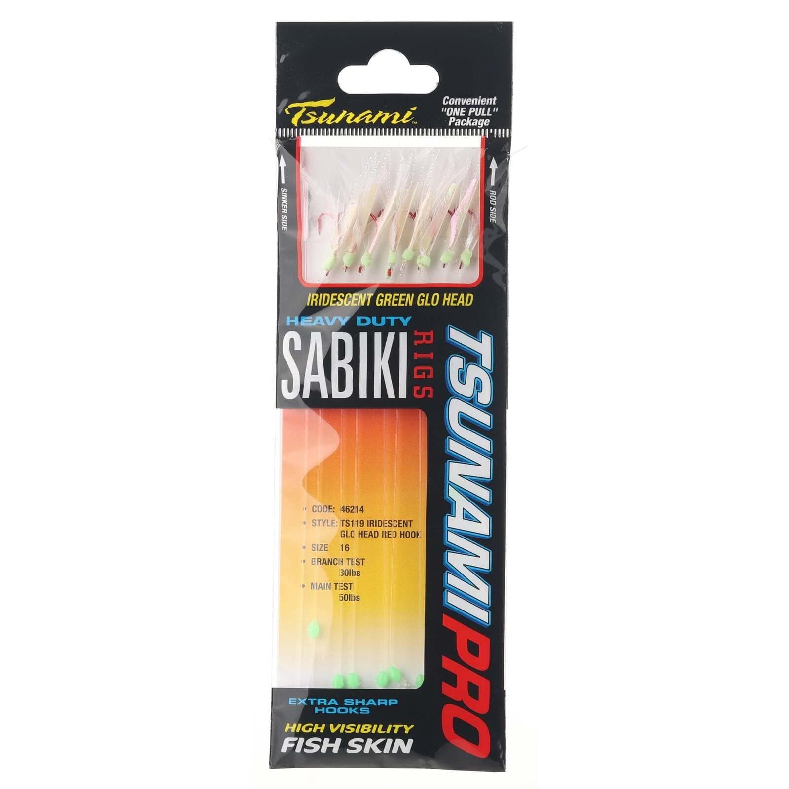 Sabiki Rig, Iridescent Glo Head - Red Hook, Size 16, 1 Piece