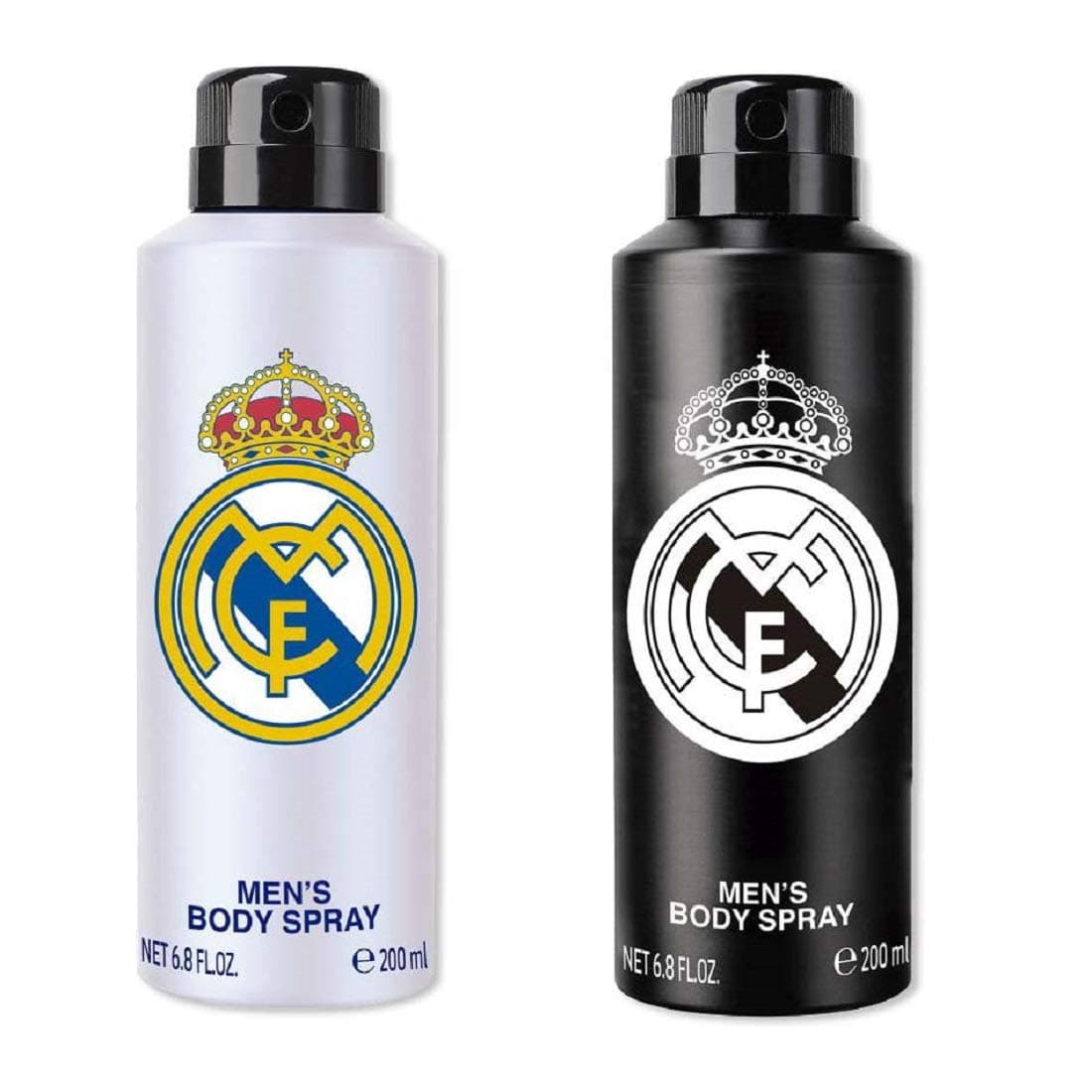 Real Madrid Original Black & White Combo Deodorant Spray - For Men (400ml, Pack Of 2)