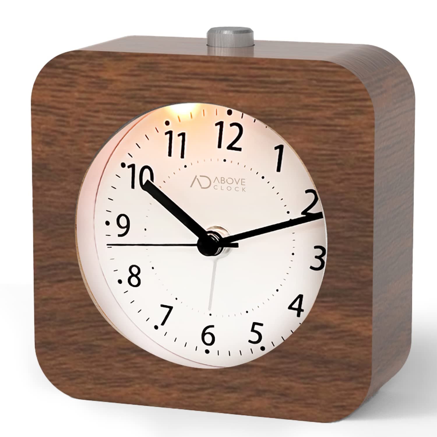 – Alarm Clocks, Bedside Clock, analogue alarm clock, Wooden Alarm Clock, Silent Alarm Clocks Bedside non Ticking with Snooze Function/Night Light for Bedrooms【1 AA Battery Required】
