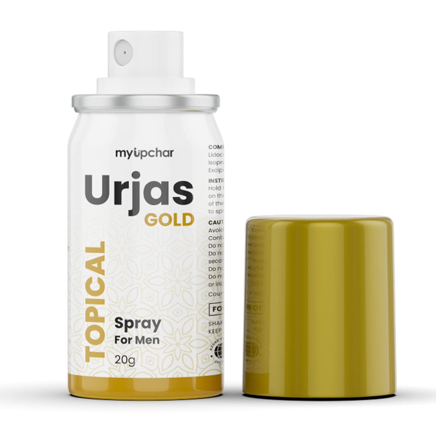 myUpchar ayurveda Urjas Topical Spray Gold For Men | Non-Transferable & | Non Alcoholic | Strawberry Flavor With No Side Effect | 20 Gm