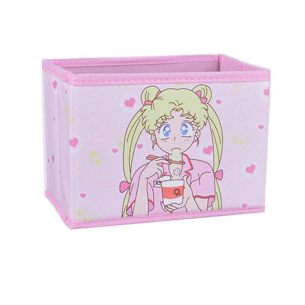 Cartoon Storage Box, Cute Japan Anime Cute Girl Tsukino Usagi Model Figure Desktop Storage Box Case Makeup Holder Organizer for Kids Girls Gift (Eating)