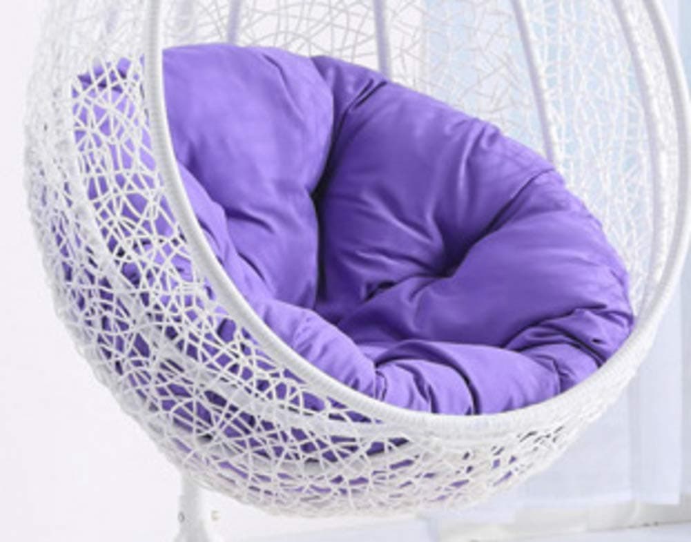JRMU Wicker Rattan Hanging Egg Chair Cushion Ties, 41-inch, Not-Slip Removable Washable Swing Hammock Chair Pads Without Stand for Patio Garden -Purple