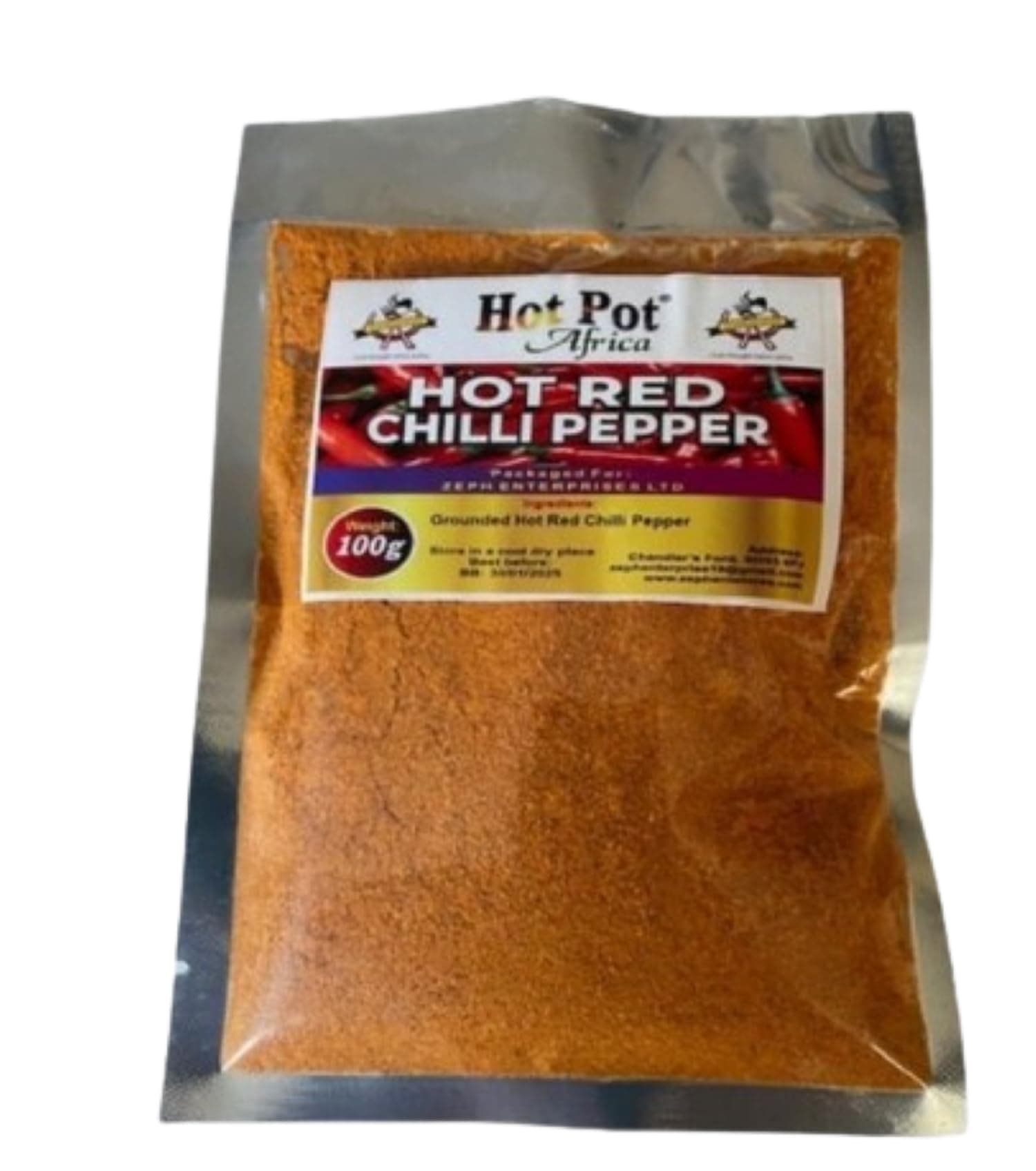 Hot Pot Africa Chili Powder 100g Extra Hot Red Pepper Powder, Spicy & Natural, Hot Chili Powder 100g