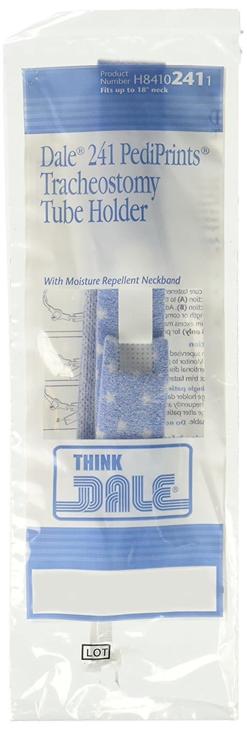 Dale Medical 241 Pediprints Tracheostomy Tube Holder 1" Wide Neckband, Fits Up to 18" Neck (Pack of 10)