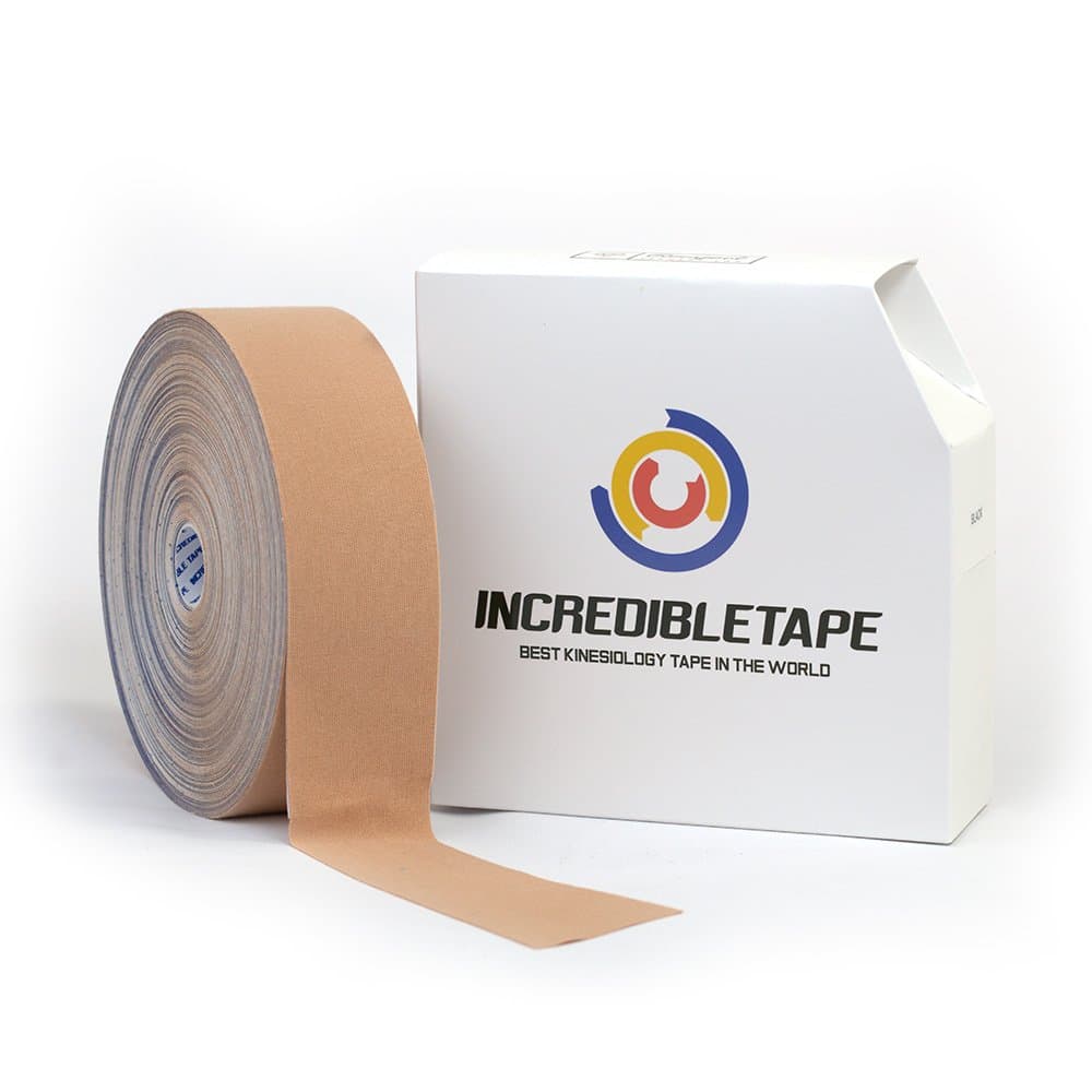 Premium Kinesiology Tape Bulk Size (Beige) 105 Feet with *Free* Ebook Injury and Performance. Latex Free, Water Resistant, Great for Lower Back, Back, Neck, Foot,Elbow and More