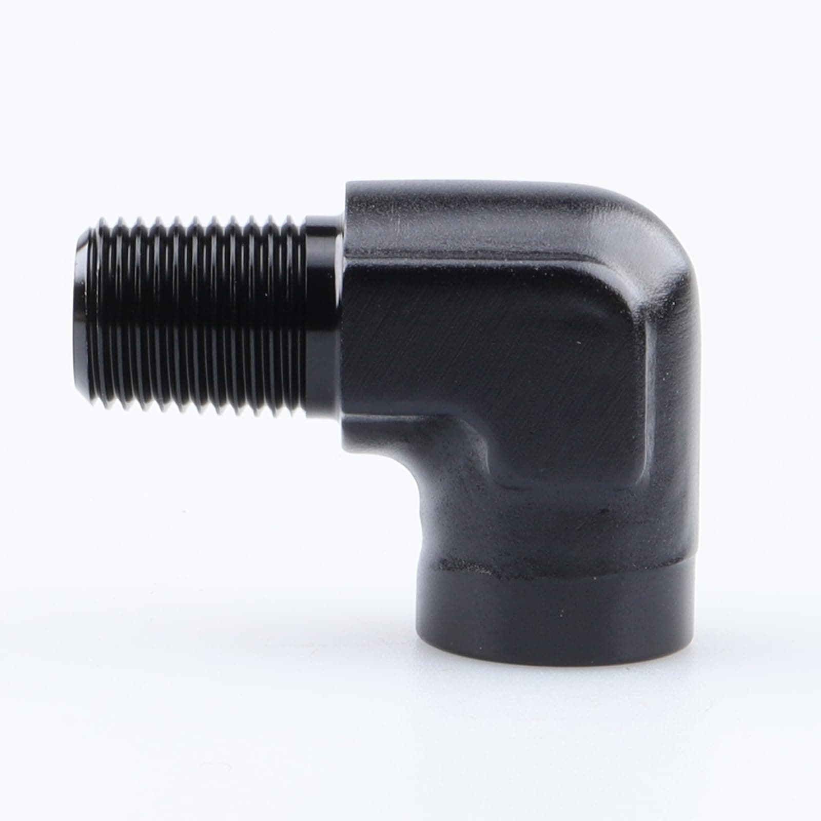 Aluminum Alloy 90 Degree 1/8" 1/8 inch NPT Female to Male Elbow Coupler Union Hose Fitting Adapter, Black