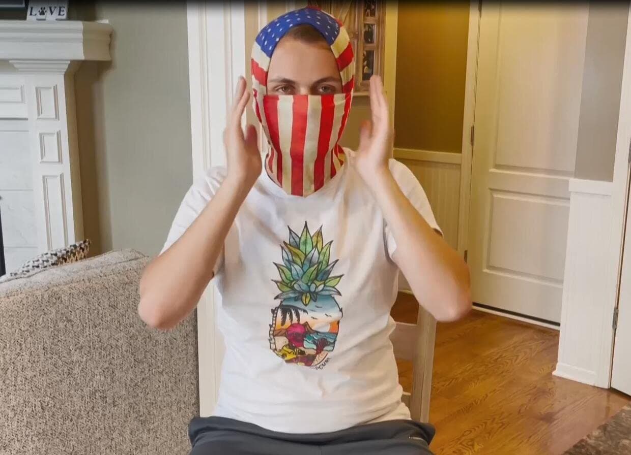 MIRKOO American US Flag Seamless Tube Face Mask, Dust-proof Windproof UV Protection Motorcycle Bicycle ATV Face Mask for Cycling Hiking Camping Climbing Fishing Hunting Motorcycling (MK-268)