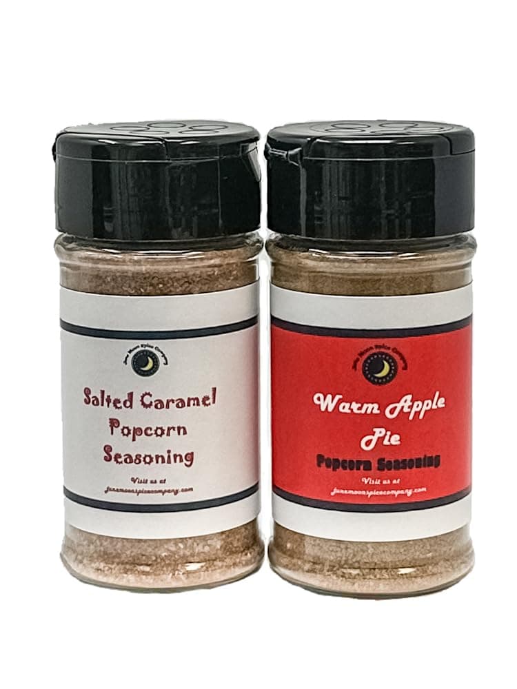 Premium | POPCORN SEASONING | Variety 2 Pack | Warm Apple Pie | Salted Caramel | 3.5 fl. oz | Calorie Free | Fat Free | Saturated Fat Free | Cholesterol Free