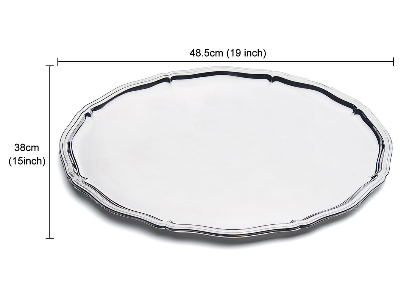 OTW PAVILION Stainless Steel Serving Platters for Parties,Mirror Finish Oval Plates,Perfect for Party,Hotel,Wedding,Birthday,Outdoor Camping(19" x 15")