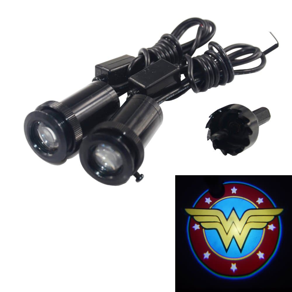 Spoya Wonder Women Wired CREE 3W LED Car Door Logo Shadow Ghost Light Welcome Courtesy LED Projector Lights