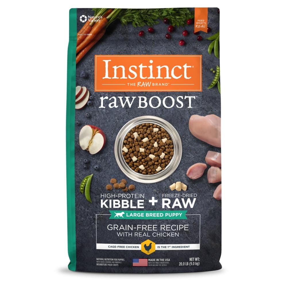 Raw Boost Kibble Chicken Puppy Large Breed Dry Dog Food - 20LB