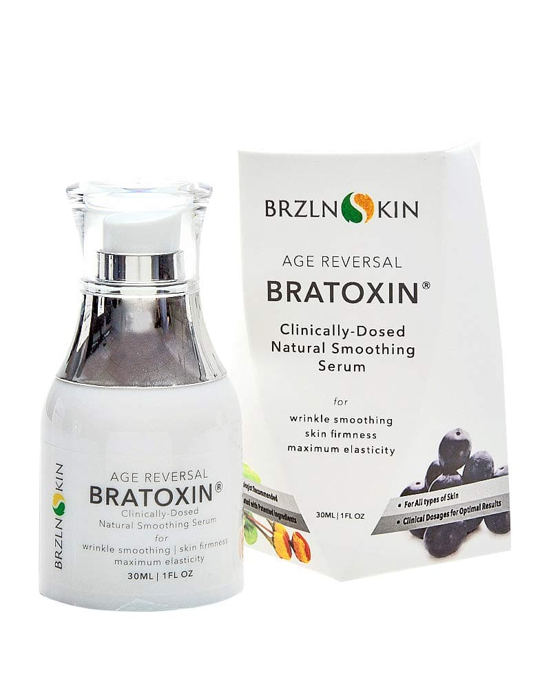 Bratoxin Instant Naturally Derived Hydrating Botox Alternative for Face Anti Aging Wrinkle Serum with Skin Tightening Formula by BRZLNSKIN (30 mL.) by BRZLNSKIN