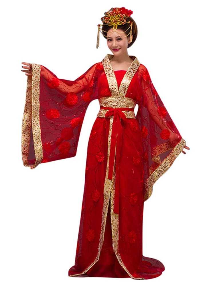 Womens Ladies Stunning Asian Oriental Chinese Dynasty Ming Qin Han Xia Dress Costume with Head Accessories