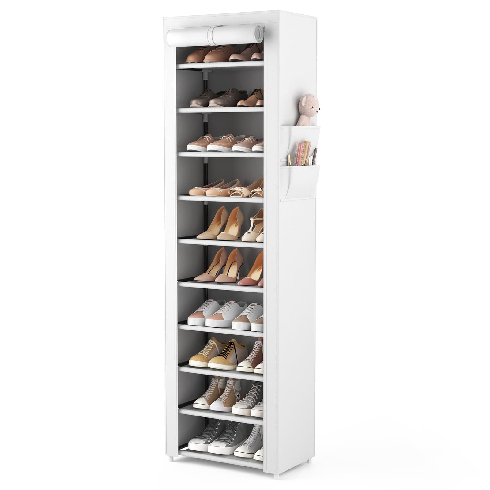 VTRIN Vertical Narrow Shoe Rack Organizer Tall Shoe Rack for Closet Entryway ...