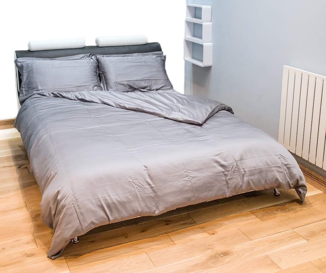 Green Bear Luxurious Super soft Bamboo KING Bed Linen DUVET COVER - 100% Naturally Hypoallergenic and Antibacterial - 1000 thread count Cotton equivalent - Cool Grey